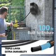 View 100 ft Wall Mounted Garden Hose Reel, 1/2 Inch Hose with 180° Swivel image 5