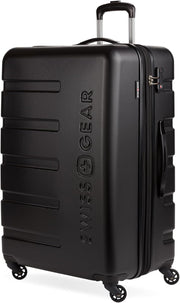 View Expandable suitcase with rotating wheels, black image 3