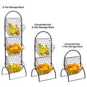 View 3 Tier Wall Mounted Storage Rack, Multi-Level Floating Shelf Organizer for Kitchen, Bathroom, Bedroom and Home Storage image 4