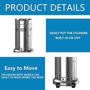 View 2-Pack 48,000 BTU Propane Patio Heaters with Wheels, Stainless Steel, Silver image 4