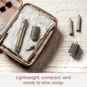 View Powerful hair dryer and multi-functional styling tool, featuring automatic hair curler, paddle brush, oval brush, concentrator accessory and stones. image 3