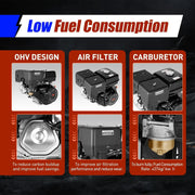 View 150CC 4 Stroke Engine Motor, Gy6 Single Cylinder Complete Engine Kit for 110cc-150cc Atvs and Go Karts and 11" Long Box Engine Size Scooters High-Flow Oil Pump CVT Carburetor Top Mount image 3