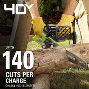 View 40V 16-inch electric saw, equipped with 4Ah USB battery (power bank) and standard charger image 2