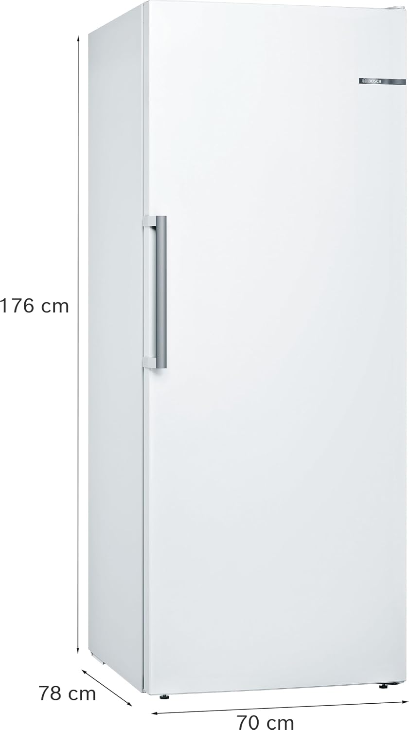 Bosch GSN54AWCV Serie 6 - Congelador XXL (176 x 70 cm, extra ancho, 327 L, NoFrost nunca más descongelar, iluminación LED uniforme, espacio para