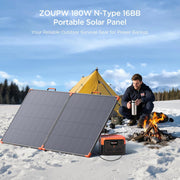 View 350-watt portable solar panel, suitable for power stations, hurricane emergency supplies, 43-volt foldable solar charger (25% efficient, IP68 waterproof rating, 4 reinforced stands, suitable for camping and RV travel) image 2