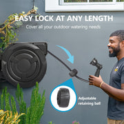 View 100 ft Wall Mounted Garden Hose Reel, 1/2 Inch Hose with 180° Swivel image 3