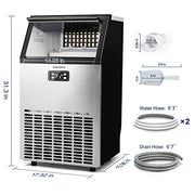 View EUHOMY Commercial Ice Maker Machine, 100lbs/24H Stainless Steel Under Counter image 3