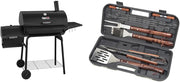 View CC1830S 30" BBQ Charcoal Grill and Offset Smoker | 811 Square Inch cooking surface, Outdoor for Camping | Black image 1