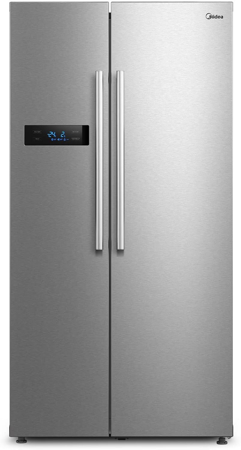 Midea KS-DDX 6.32 WT Side-by-Side Kühl-/Gefrierkombination/ 178,8 cm Hhe/ 254 kWh/Jahr/No Frost/Dual Inverter Compressor/mit 3in1 Wasser-/Eisspender