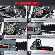 View 20 Inch 62CC Gas Powered Chainsaw 3.4HP 2 Stroke Engine Gas Power Chain Saw for Cutting Wood Outdoor Garden Farm Home image 4