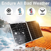 View Foldable solar panel - 18-volt monocrystalline silicon type, portable foldable solar suitcase, equipped with a controller, used to charge 12-volt batteries (all lead-acid types: ventilated AGM gel): suitable for RV camping, sailing (200 watts) image 3