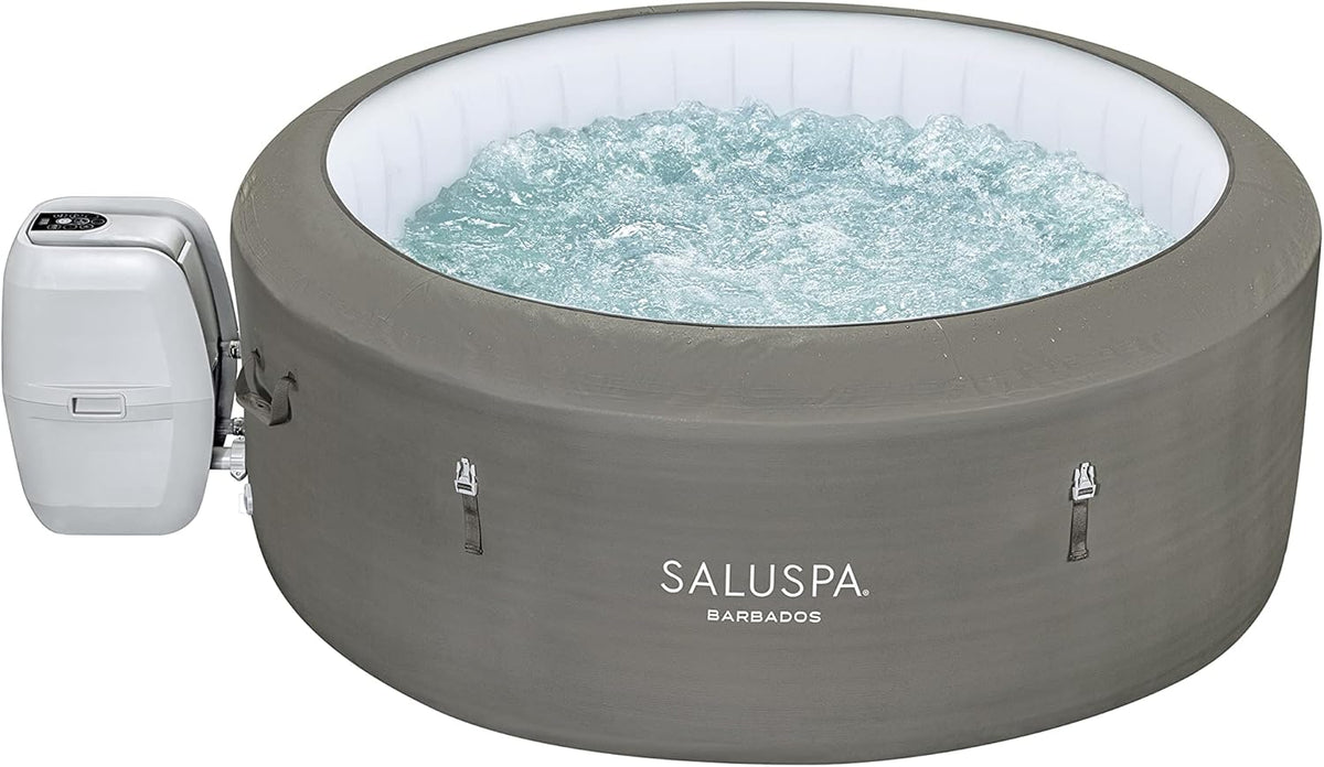 71 x 26-Inch Inflatable Hot Tub Spa for 2-4 Persons, Portable, with 2 Covers, Black