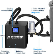 View Ice Bath Water Chiller for Cold Plunge Tubs, 1/3 HP Upgraded Ice Bath Chiller with External Filter Water Pump, Ideal for Cold Plunge Recovery Ice Bath Tubs Home Use 110V Cooling Chiller image 4