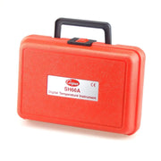 View A thermoresistance thermometer with a liquid crystal display, in a red color, with a temperature range of -40°F to 300°F. image 2