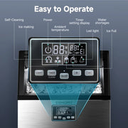 View Commercial Ice Maker Machine, 100lbs/24H Stainless Steel Under Counter ice Machine with 33lbs Ice Storage Capacity, Freestanding Ice Maker. image 4
