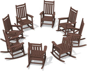View Outdoor Rocking Chair, HDPE Rocking Chair for Adults, All Weather Porch Rockers for Lawn Garden, White image 2