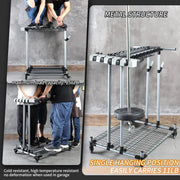 View Metal Garden Tool Organizer Large Tool Rack Garage Storage Holder image 3