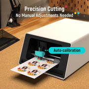 View Color sticker printer and cutter - A multi-functional sticker manufacturing equipment that combines DIY creativity, custom label and gift production. Thermal transfer digital printing device, 300 DPI resolution, precise artificial intelligence automa image 3