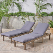 View Outdoor rosewood recliner (set of two), gray surface / dark gray seat cushion image 2