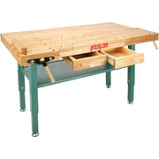 View Grizzly Industrial T10157 - Heavy-Duty Oak Workbench with Steel Legs image 1