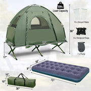 View 5-in-1 Folding Camping Cot – Tent with Air Mattress, Pillow & Sleeping Bag image 2