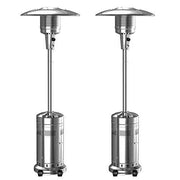 View 2-Pack 48,000 BTU Propane Patio Heaters with Wheels, Stainless Steel, Silver image 1
