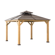 View 10 x 10 ft. Cedar-Framed Gazebo with Steel 2-Tier Hip Roof Hardtop image 2