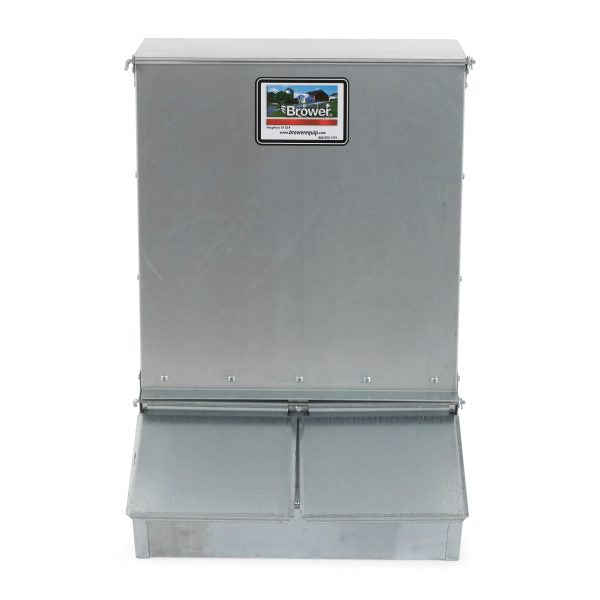3.7 Bushel 2-Door Hog Feeder – Galvanized Steel Supplement Feeder for 8 Hogs