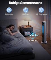 View Turmventilator Luftkühler mit Wasserkühlung - Mobile Klimaanlage ohne Abluftschlauch, Ventilator mit Kühlung Leise, 3 Modi-12H Timer-Aroma- image 6
