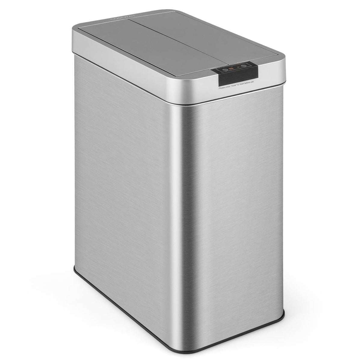13.2 Gallon Motion Sensor Trash Can – Slim Kitchen Bin with Wing Lids & Anti-Fingerprint
