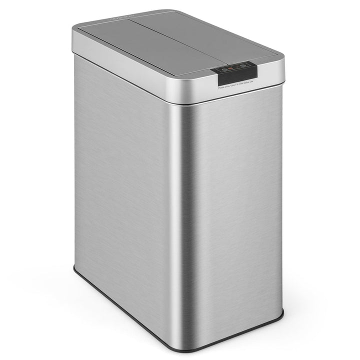 13.2 Gallon Motion Sensor Trash Can – Slim Kitchen Bin with Wing Lids & Anti-Fingerprint