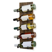 View 5 Bottle Wood Wall Mounted Wine Rack, Walnut Finish Bottle Holder for Kitchen, Dining Room and Home Bar image 2