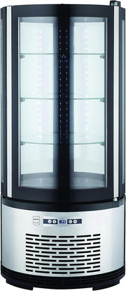 View METRO Professional Kuchen-Vitrine GRV1100, Gastro, Edelstahl/Glas, 100 L, Umluftkühlung, 490W, Temperaturanzeige, automatisches Abtauen, rund, silber, image 2
