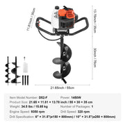 View 52cc 1450W Auger Post Hole Digger image 4