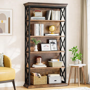 View 6-Tier Bookcase, 71 Inches Industrial Bookshelves, Floor Standing Display Storage Shelves Tall Bookcase for Home Office, Living Room image 2