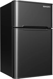 View 3.2 Cu. Ft. 2-Door Mini Fridge with Freezer, Compact Refrigerator, Silver image 2