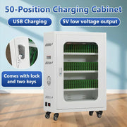 View Mobile Charging Cabinet for Cell Phone, 50 Device Charging Station, USB Charging Cart Locker, with Wheels & Combination Lock, Secure Phone Storage Cabinet (50Slots) image 2