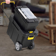 View 2-in-1 Rolling Toolbox, Portable Plastic Tool Organizer and Storage Box Set image 2