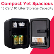 View Frigidaire 10L 15-Can Mini Personal Fridge – Black Stainless image 2
