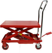 View 500LBS Hydraulic Lift Table Cart, 30" Lifting Height., Double Scissor Lift Table with 4 Wheels and Non-Slip Pad, Hydraulic Scissor Lift Table for Material Handling and Transportation image 1