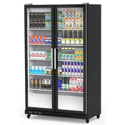 View Commercial Refrigerator, Glass Door with LED Lighting – Upright Beverage Display Cooler for Home, Store, Gym, or Office, Featuring Double Swing Doors and 39 cu.ft image 1
