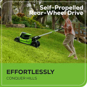 View 60V 21” Cordless (Self-Propelled) Lawn Mower , 2 x 4.0Ah Batteries and Dual Port Rapid Charger image 3