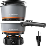 View 200 - 1000 watt electric camping stove, with cookware, 120 volt portable outdoor cooking set, windproof cookware, suitable for RVs, electric vehicles, off-road travel, RV life, car camping image 1
