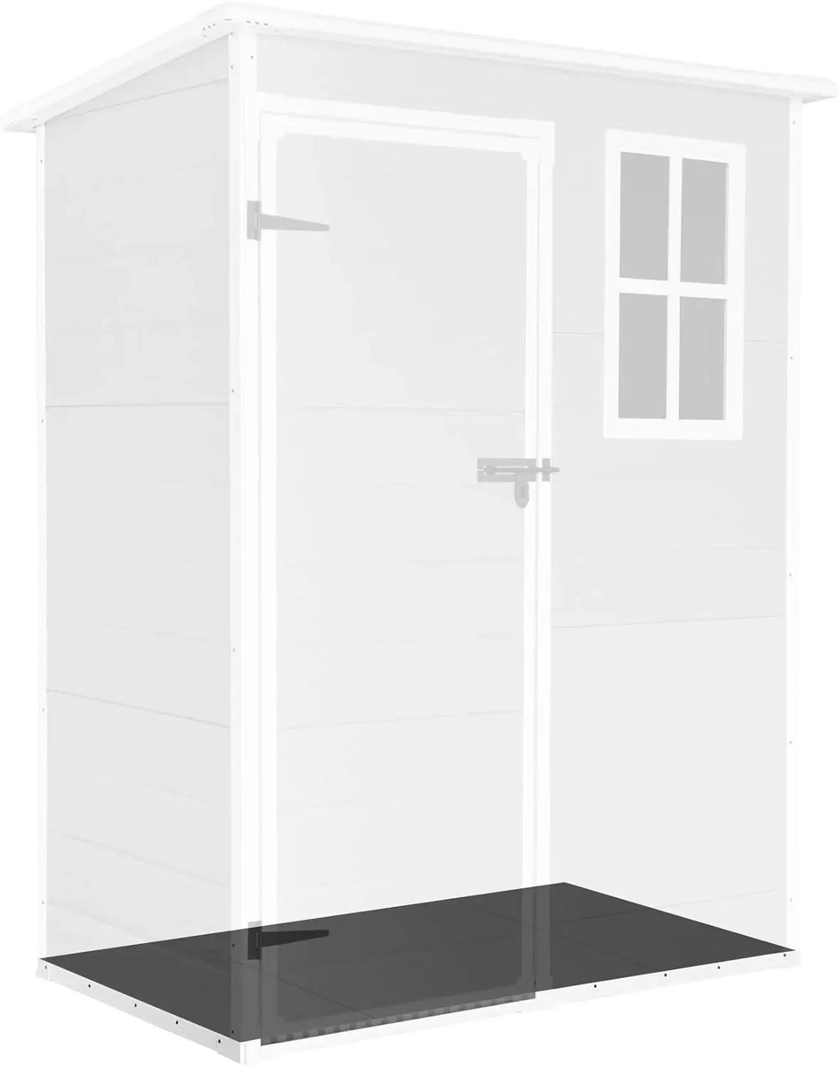 Wasabi - Caseta de Resina Jardín Unit 1.4 – Ventana Luz Natural - Suelo Incluido - Paneles 12mm de Espesor - Gris Blanco - Cobertizo PVC Almacenaje