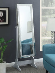View Mounted-style mirror cabinet, featuring jewelry storage function, with a design allowing the entire length to be tilted, rectangular shape - bedroom - silver color image 2