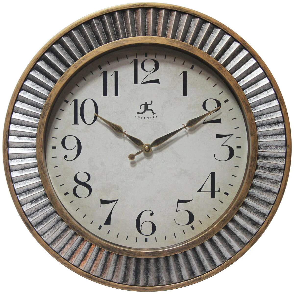 16 Inch Rustic Industrial Wall Clock, Decorative Round Clock for Home