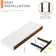 View 16 Inch Floating Wall Shelves, 3 Pack Farmhouse Hanging Display and Storage Shelves image 6