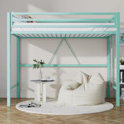 View Loft Bed Twin Size with Ladder and Guardrail,Heavy Duty Metal Slats Support No Box Spring Needed Small Space Saving Furniture for Bedroom Dorm,Black image 2