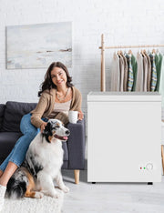 View 7.0 Cu Ft Chest Freezer - Energy Efficient & Quiet Mini Freezer with Adjustable Thermostat - Compact Deep Freezer for Home, Apartment, and Garage - Removable Basket & Defrost Drain image 3