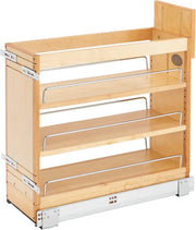 View 5-inch pull-out storage rack, suitable for bottom cabinets in kitchens/bathrooms, with a soft-closing slide rail for a spice rack/food storage rack, made of wood material image 1